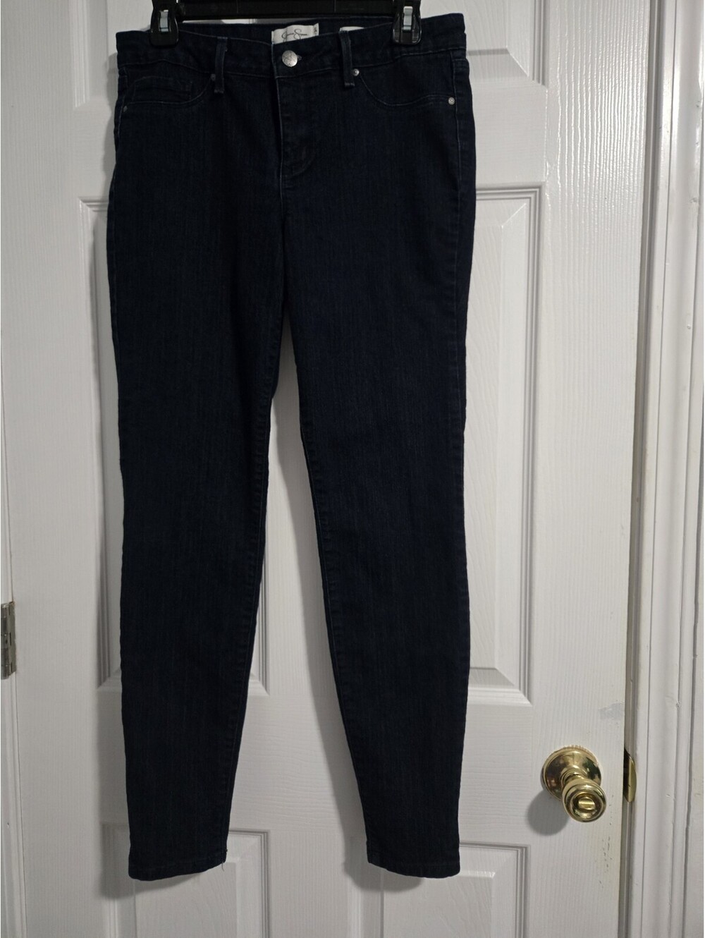 Jessica Simpson Kiss Me Super Skinny Jeans Womens Size 10 / 30 Dark Wash Stretch - Picture 3 of 15